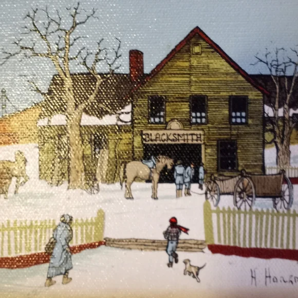 Vintage H. Hargrove Framed signed Oil Painting - Picture 3 of 6